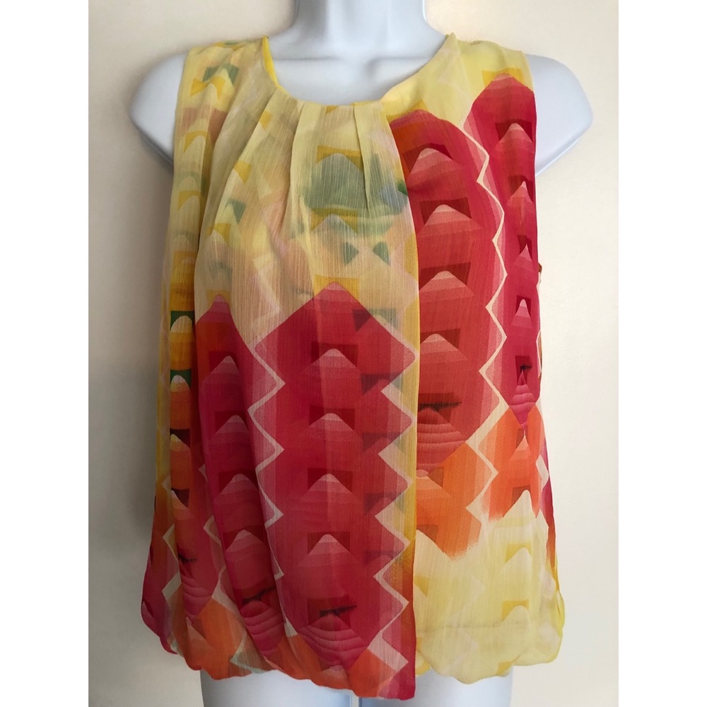 NWOT Sleeveless colorful happy blouse.